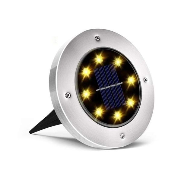 

solar lamps light-controlled light disk lights buried floor lamp gutter outdoor garden 8 led pathway security rechargeable