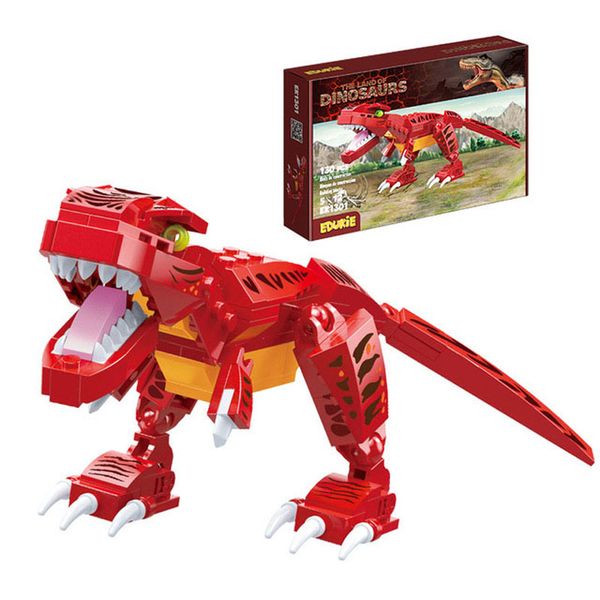

dinosaur series building blocks tyrannosaurus rex stegosaurus tricera pterosaur small particles bricks diy assembled educational toys childr