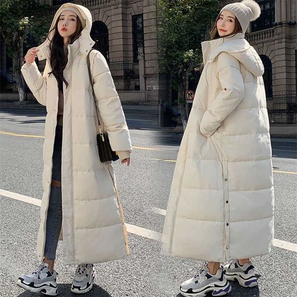

women's winter coats long thick warm parkas beige black 211007