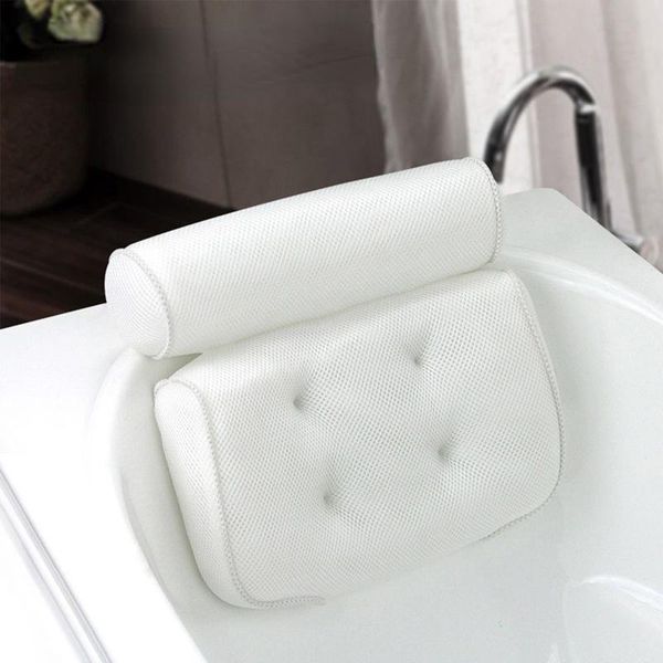

other bath & toilet supplies 3d mesh pillow soft waterproof spa headrest bathtub with backrest suction cup neck cushion bathroom accessories