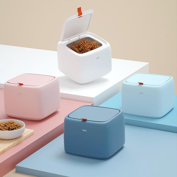 

pets dog cat storage container dry dispenser puppy dog feeder portable container feeder pet supplies