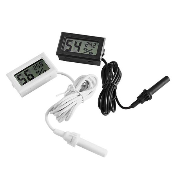 Mini-Digital-LCD-Thermometer-Hygrometer-Temperatur-Feuchtigkeitsmesser-Sonde weiß und schwarz auf Lager Kostenlose Lieferung