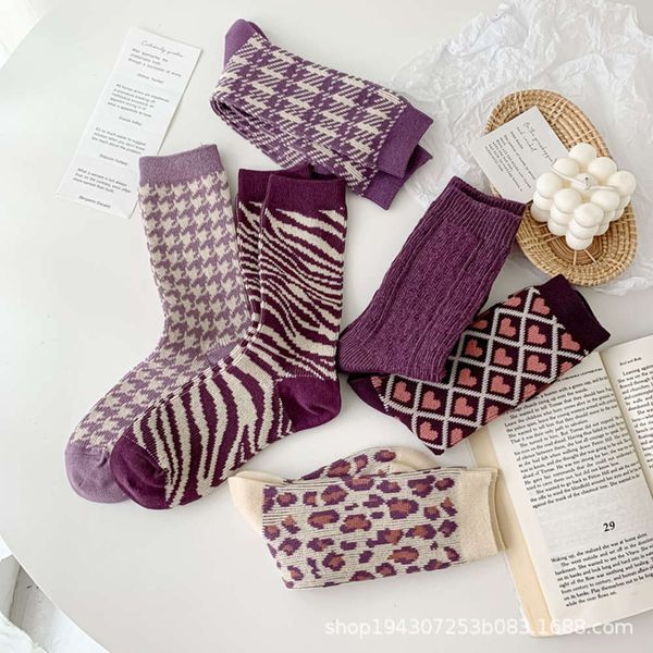 

autumn winter purple double way love fresh medium pile stripe, Black;white