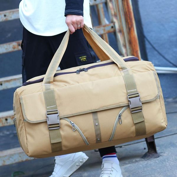 

luxury men's waterproof oxford travel bag large tactical handbag luggage outdoor duffle bags multi-pocket shoulder bag