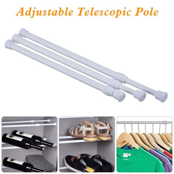 

spring tension curtain rod adjutsable length for kitchen, living room, doorway, bathroom, 3 sizes
