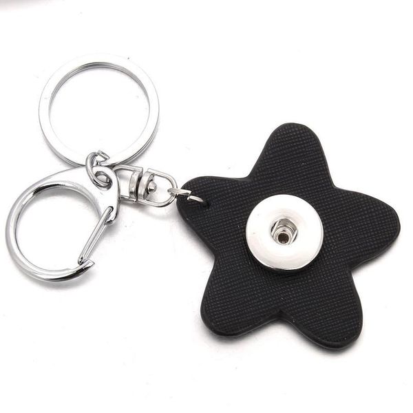 

pu leather snap button keychain fit 18mm metal snap button keyring men's diy jewelry pu jllote