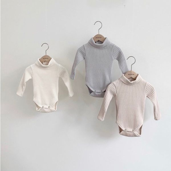 

milancel 2021 spring baby clothing turtleneck infant boys bodysuit full sleeve toddler girl jumpsuit 210312, Blue