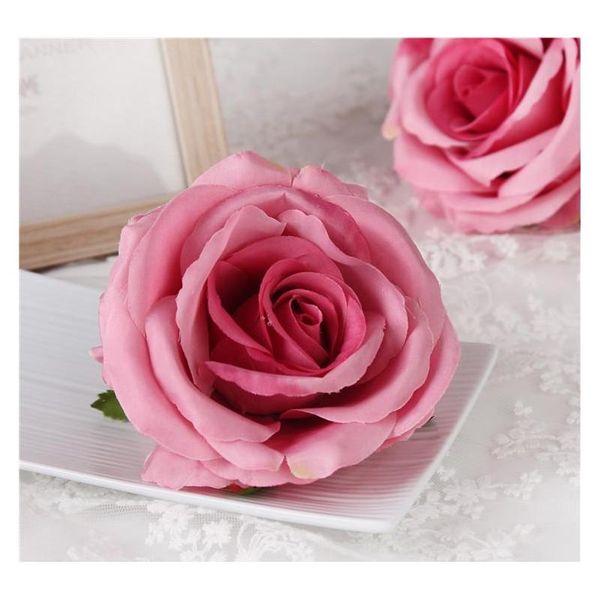

20pcs 9cm artificial rose flower heads silk decorative flower party decoration wedding wall flower bouquet white jllhlo insyard