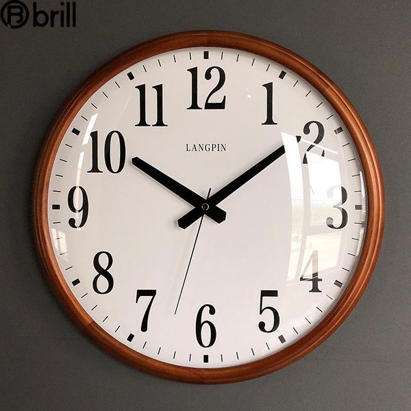

modern large wall clock vintage solid wood retro silent living room home bedroom clocks wall home decor design office decoration