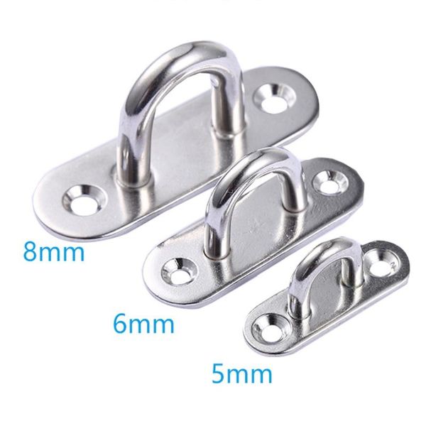 

4pcs/set stainless steel oblong pad eye plate staple ring hook u shaped screws