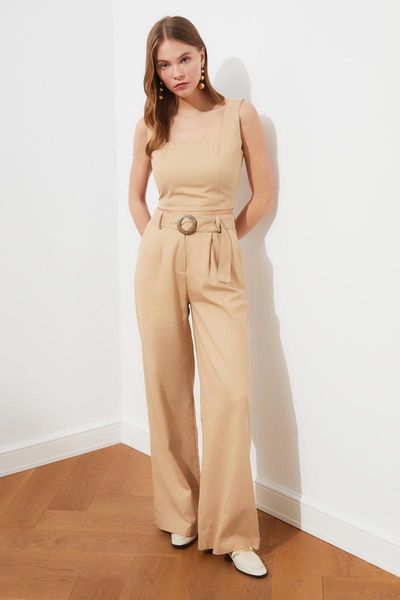 

women's pants & capris trendyol arched twoss21pl0131, Black;white