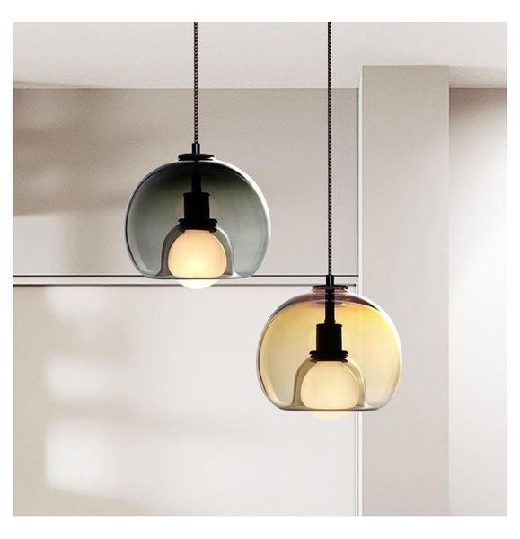 

pendant lamps small bar chandelier nordic creative glass ball coffee shop western restaurant lamp children's bedroom bedside