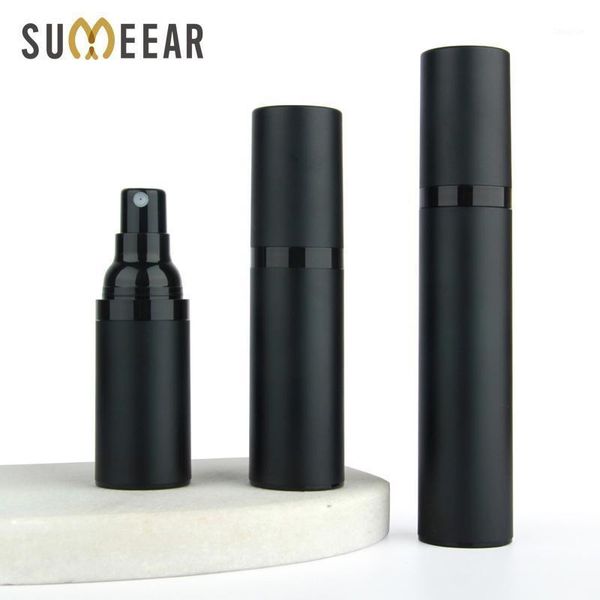 

storage bottles & jars 20pcs/lot 15ml 30ml 50ml plastic emulsion spray bottle matte black vacuum airless pump container