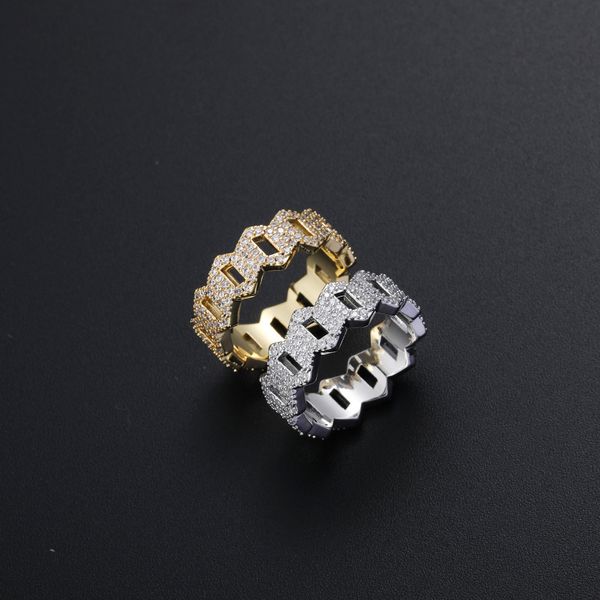 

ring hip hop diamond ins micro set zircon, Silver
