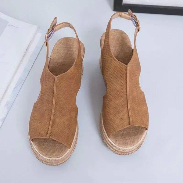 

dress shoes 2021 sandals women wedges high heels summer platform sandalia feminina, Black
