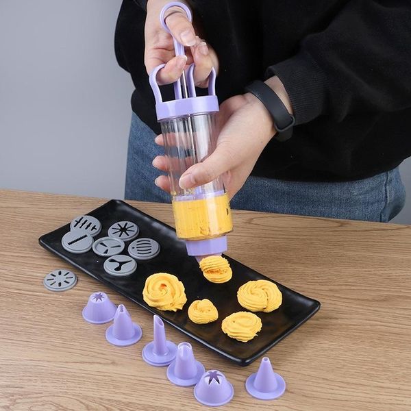 

baking & pastry tools 19pc/set plastic cookie biscuit mold cake decorating set squeezing device mouth tool accessories