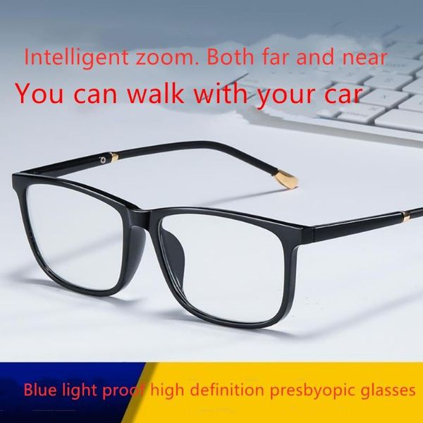 

fashion sunglasses frames presbyopic glasses for both men and women high definition automatic zoom middle-aged old people ultra, Black