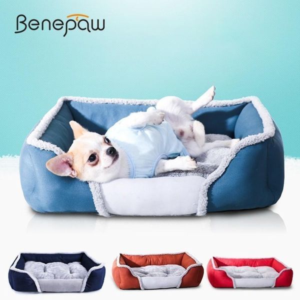 

benepaw all-season washable large dog bed 4 colors cozy two-sided mat puppy bed quality soft anti-skid dust-proof pet house 2021