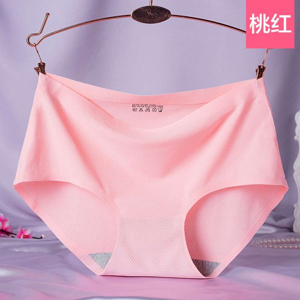 

medium waist ice silk traceless color briefs, Black;pink