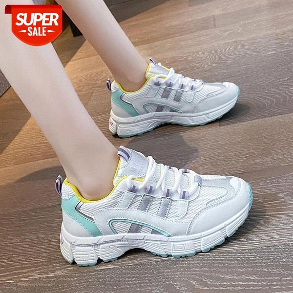 

women platform chunky sneakers 2020 autumn designers fashion lace up casual shoes woman breathable old dad shoes ladies orange #zv4l