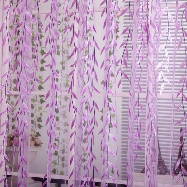 

curtain & drapes sheers curtains wholesale willow leaf tulles 3d window sheer para living room cortinas bedroom kitchen