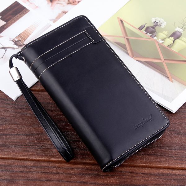 

2020 fashion man card purse business mens wallet long clutch wallet for male vintage coin wallet with phone bag zipper