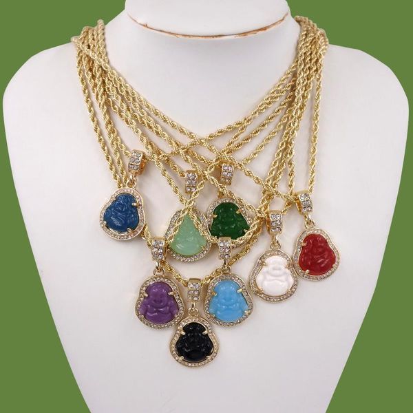 

pendant necklaces religious scriptures gold color rope chain necklace men women hip hop jewelry buddhism tennis, Silver