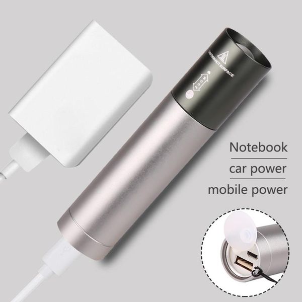 

8000 lumens z94 xm-l t6 power bank led torch 3 modes switch zoom lens built in rechargeable battery for camping