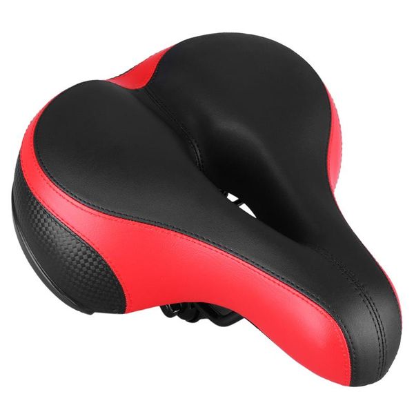 

bike saddles thicken wide comfortable seat mtb mountain road sponge saddle cushion(black and red)