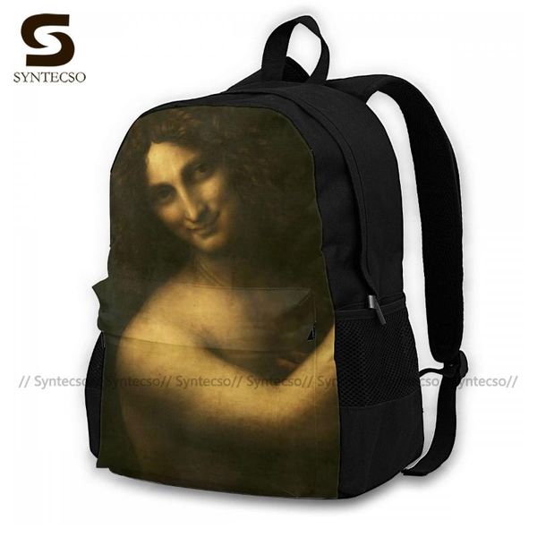 

leonardo da vinci backpacks print sweet polyester backpack jogging tourist bags