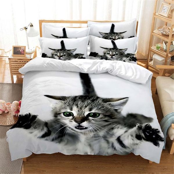 

bedding sets 3d cat set  duvet cover bed cotton bedroom