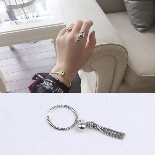 

tyj026 hanfeng us s925 pure silver twist tassel hanging bead