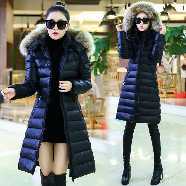 

women's down & parkas plus size l-5xl winter long jackets jacket woman coats 2021 outerwear women cotton coat parka black /blue