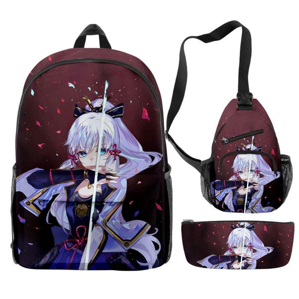 

backpack hip hop kawaii genshin impact kamisato ayaka school set 3 pieces backpacks travel crossbody bag kids mini