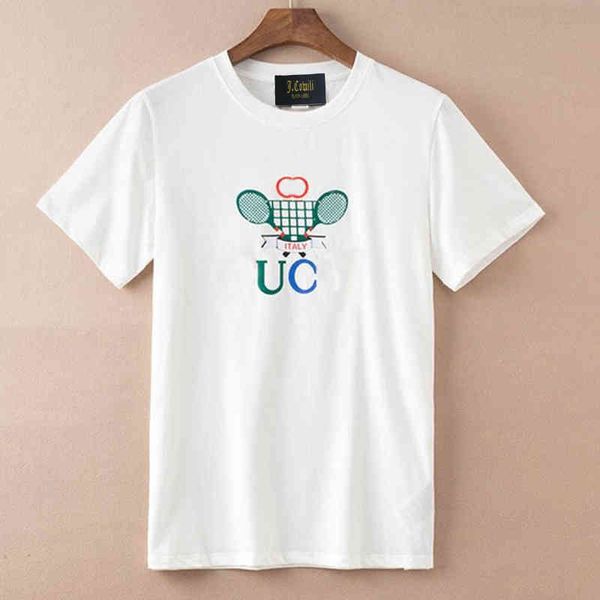 

juskoli european tennis racket women's t-shirt loose couple net red, White
