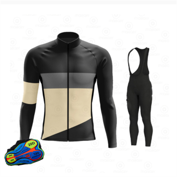 

racing jackets thermal cycling jersey set for men bike wear long sleeve and bibs pants outdoor sports suit, Black;red