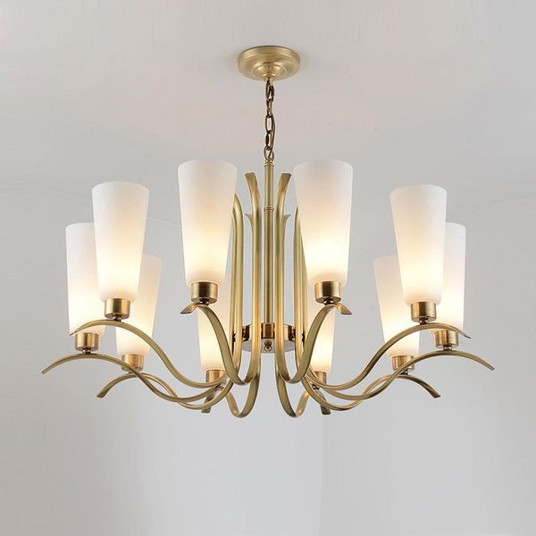 

pendant lamps all copper chandelier simple post-modern living room dining bedroom study