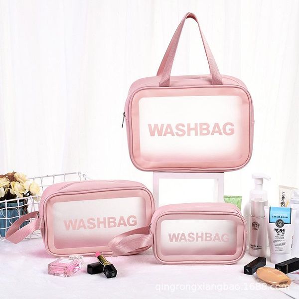 

storage bags portable transparent makeup bag cute female wash pvc cosmetic lazy artifact make up organizer