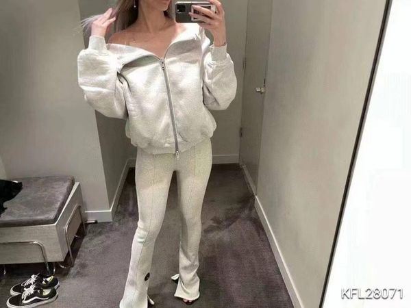

women's jackets high-end quality 2021 fall elastic terry cloth off-shoulder sweater fashion design sense of western style blouse, Black;brown
