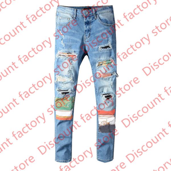 

2021mens ripped jeans for men casual black blue skinny slim fit denim pants biker hip hop jeans with holel denim pants 28-40#06