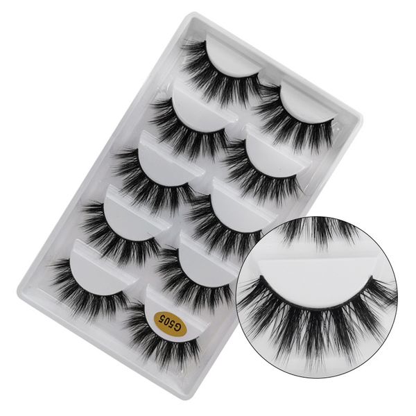 

5 pairs 3d mink eyelashes false 5d eyelash eye makeup dramatic lashes extension