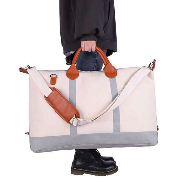 

duffel bags women duffle large capacity stripe weekend overnight travel female zipper folding trip canvas handbags