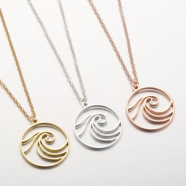 

pendant necklaces european and american creative stainless steel pentium wave necklace for ladies, Silver