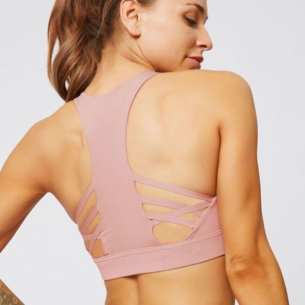 

sports bra push up fitness woman sport training gym yoga jogging seamless for workout bras cropped crop beautiful back, White;black