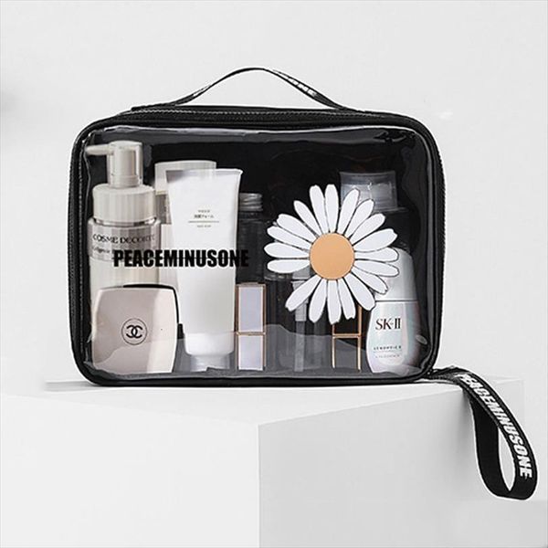 

daisy makeup transparent pvc cosmetic bag female portable waterproof toiletry storage make up organizer