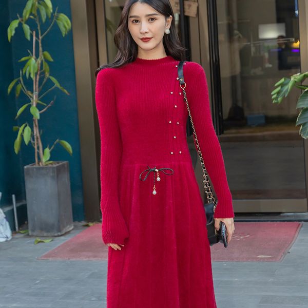 

women's sweaters autumn 2021 sweater knitted thin elegant cord around midi neck ed in women's long sleeves, White;black