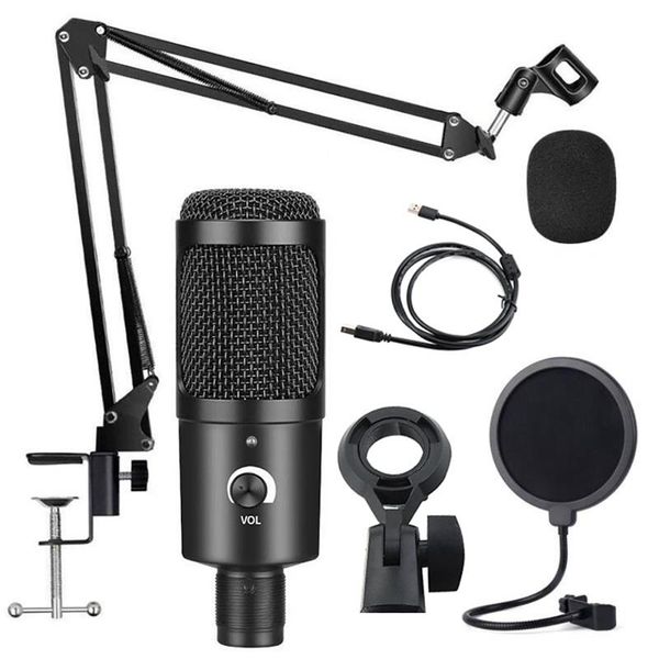 

microphones 360Â°universal deskbedside cantilever stand live broadcast k songs usb condenser microphone set support for ps4 games
