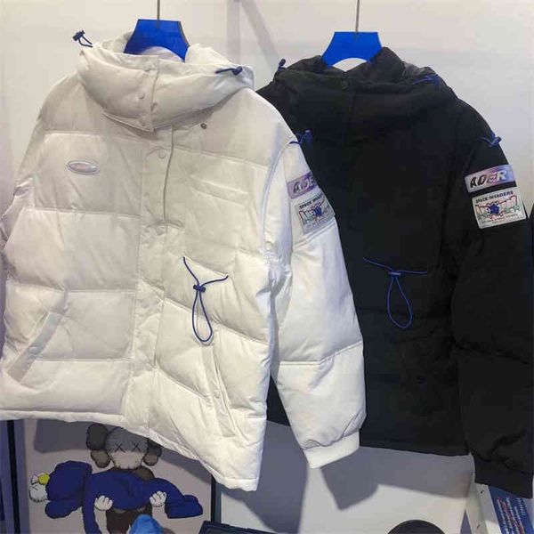 

2021fw error down ets men women 1:1 hight quality adererror coat hooded thickening keep warm armband ader coats, Black;white