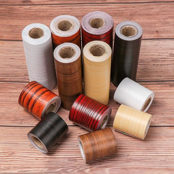 

wallpapers 5m self-adhesive pvc waterproof wood waist line wallpaper living room skirting baseboard wall border corner stickers