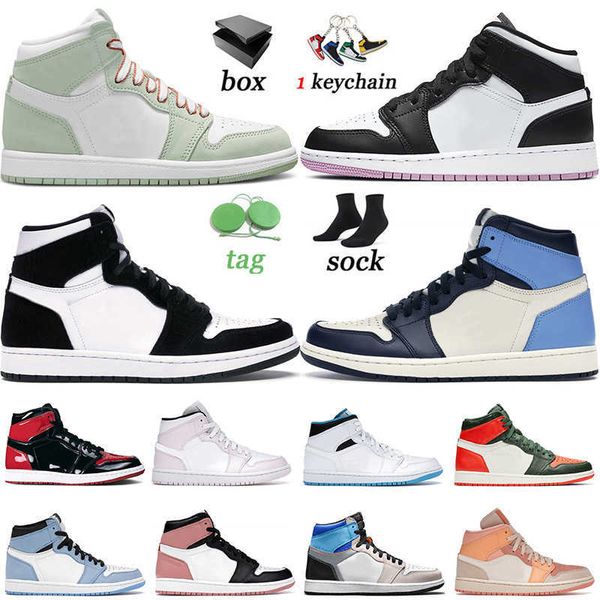 

with box 2021 basketball shoes 1 1s mens womens jodan retro high obsidian twist seafoam jumpman trainers sneakers 36-46